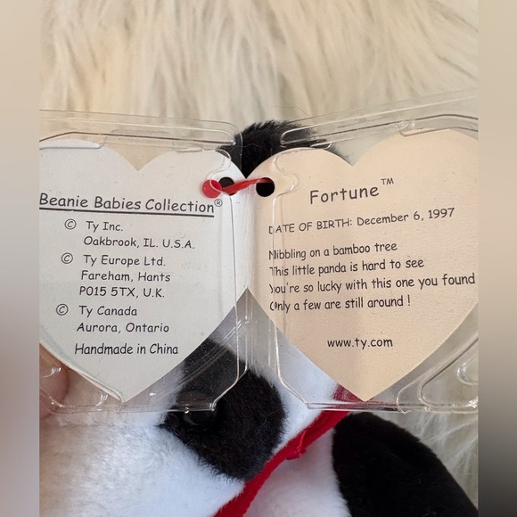 Ty Fortune 1997 Black and White Panda Beanie Baby - Picture 5 of 6